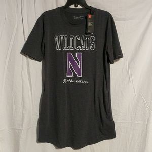 Under Armour Wildcats T-shirt Dress Small Gray Pockets Long Tee Shirt Nwt New